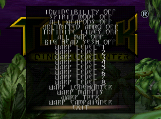 Turok Cheat Menu From The Cutting Room Floor